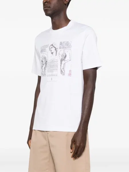 Tricou Brunello Cucinelli cu imagine alb