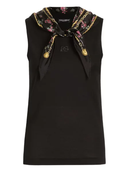 Top Dolce & Gabbana cu broderie negru