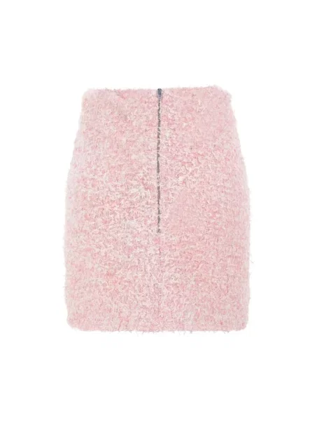 Lniana spódnica mini Balenciaga różowa