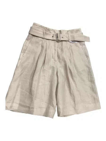 Lniane bermudy Peserico beżowe