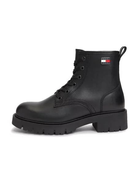 Tommy Jeans Ghete cu șireturi negru
