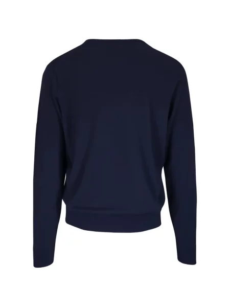 Pulover Peter Millar tricotate cu decolteu rotund albastru