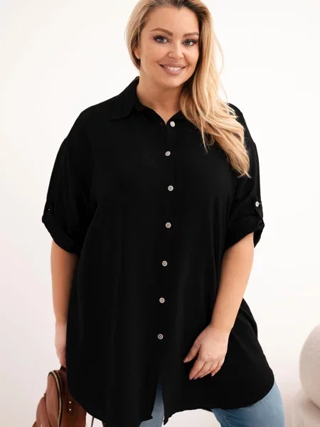 Cămașă Kesi Włoski lungă negru