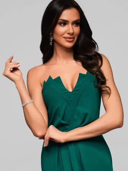 Rochie de seară Edoti de costum verde
