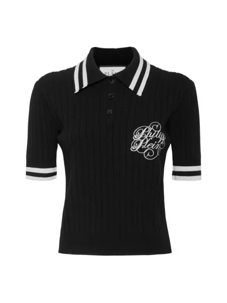Dzianinowe polo Philipp Plein czarne