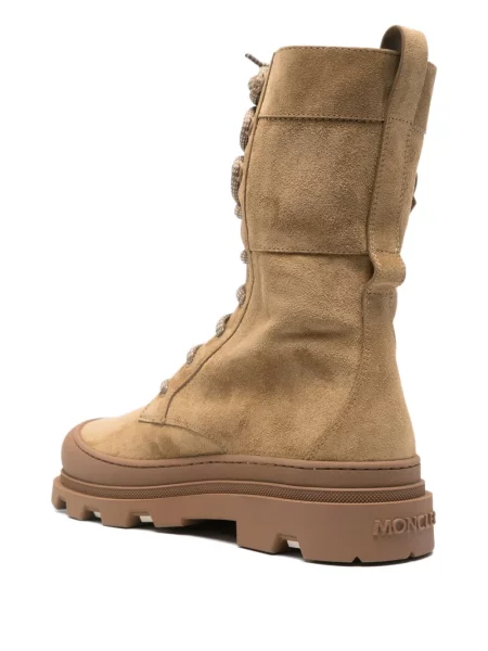 Botine Moncler cu șireturi din piele de căprioară