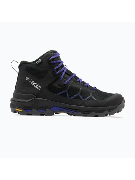 Încălțăminte de trekking pentru femei Columbia Peakfreak Titanum Outdry Mid black/purple quartz negru