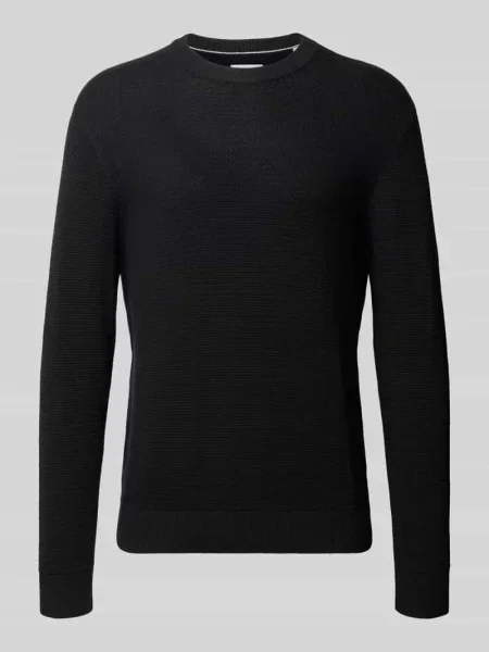 Sweter z dzianiny z czystej bawełny model Ryder' Jack & Jones czarny