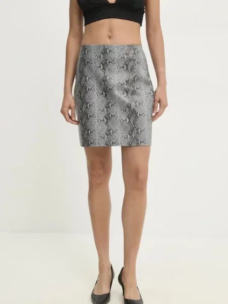 Fustă din piele Answear Lab gri