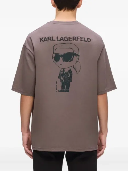 Тениска Karl Lagerfeld бродирана виолетово