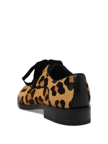 Pantofi derby Lanvin cu imagine cu model leopard maro