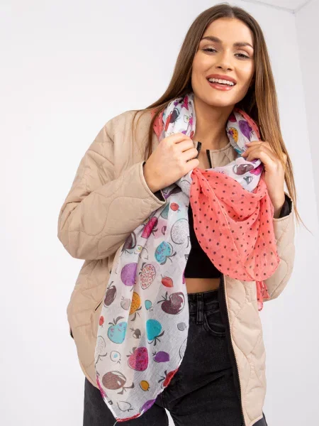 Šal Fashionhunters s potiskom bela