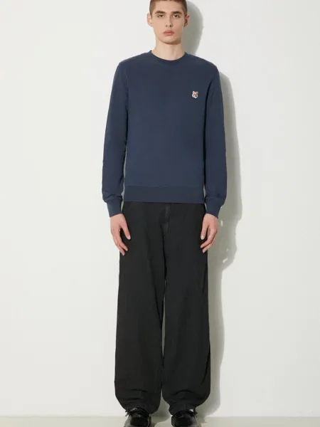 Μπλούζα Maison Kitsuné Fox Head Patch Regular Sweatshirt ναυτικό μπλε