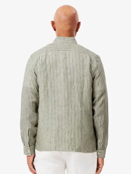 Льняная рубашка Lacoste зеленая