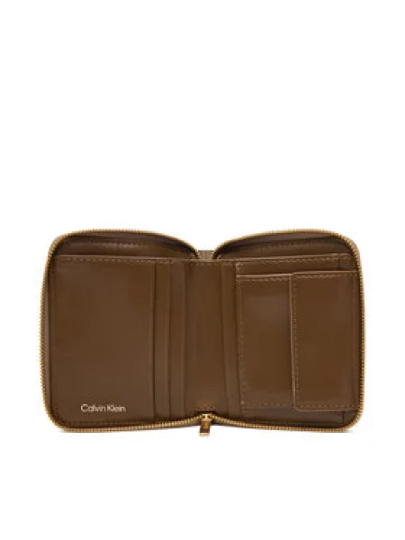 Calvin Klein Denarnica Emblem Aop Square Around Rjava bež