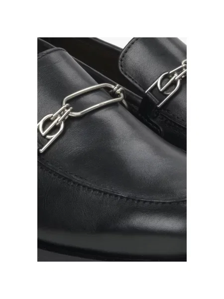 Лофери з пряжками шкіряні Estro чорні