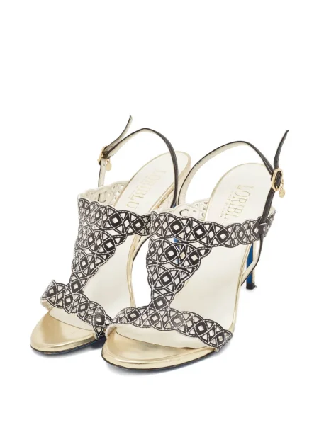 Sandale Loriblu din piele cu imprimeu geometric negru