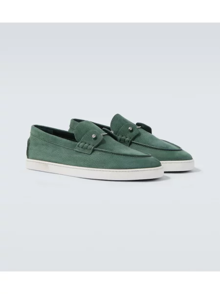 Chiloți Christian Louboutin din piele slip-on verde