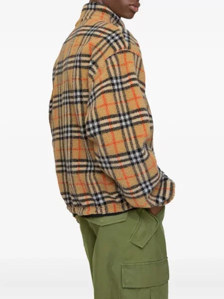 Geacă Burberry din fleece în carouri