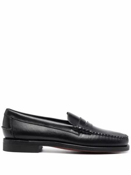 Pantofi loafer Sebago din piele slip-on negru