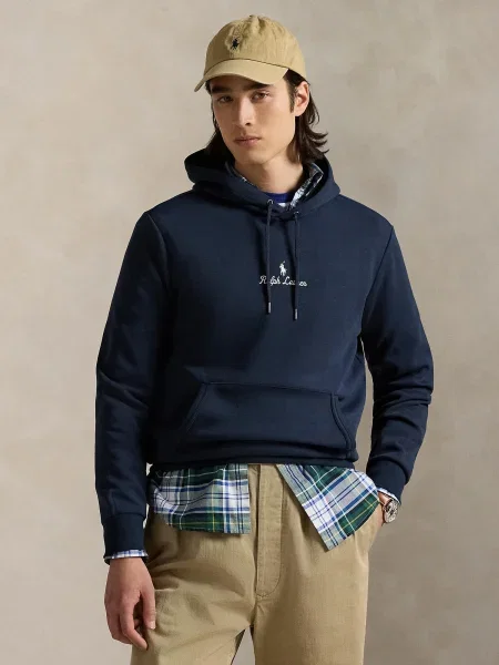 Mikina s kapucňou Polo Ralph Lauren modrá