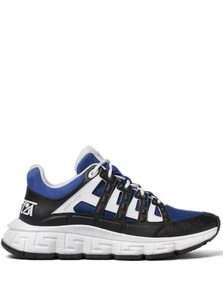 Sneakerși Versace cu șireturi din dantelă albastru