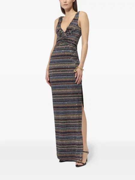 Rochie Missoni cu paiete cu dungi albastru