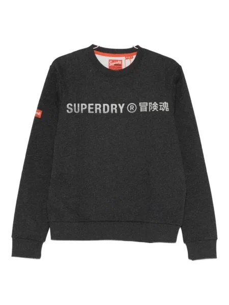 Hanorac crewneck Superdry cu imagine cu decolteu rotund negru