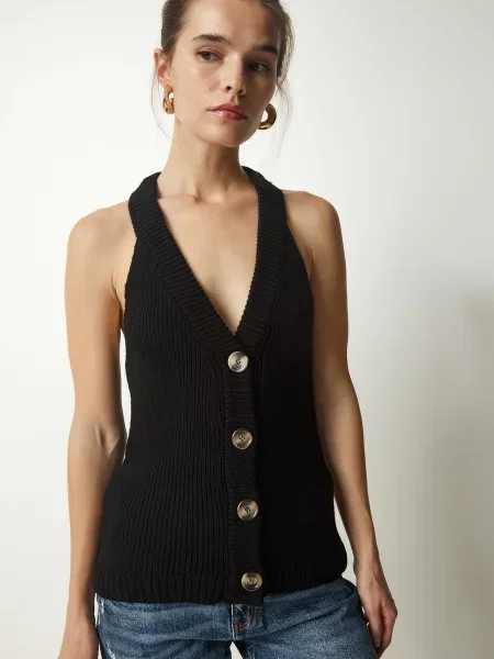 Vestă Happiness İstanbul negru