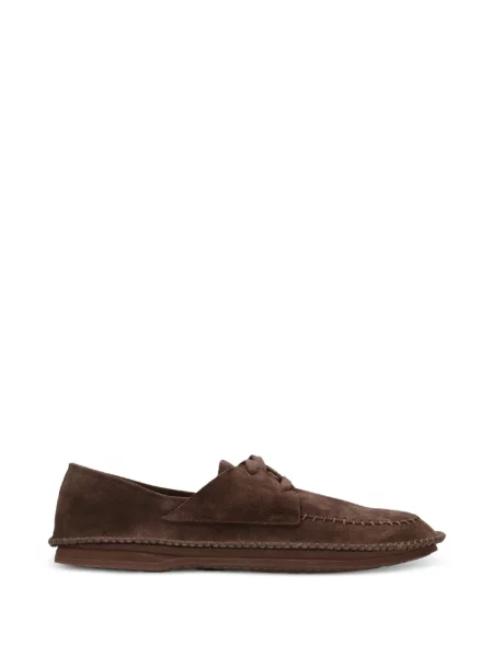 Pantofi loafer Premiata cu șireturi din dantelă maro