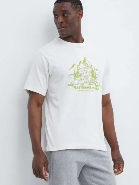 Kratka majica The North Face Patron Plasticfree Peaks bež