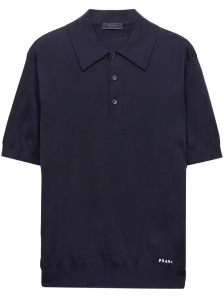 Polo Prada de mătase albastru