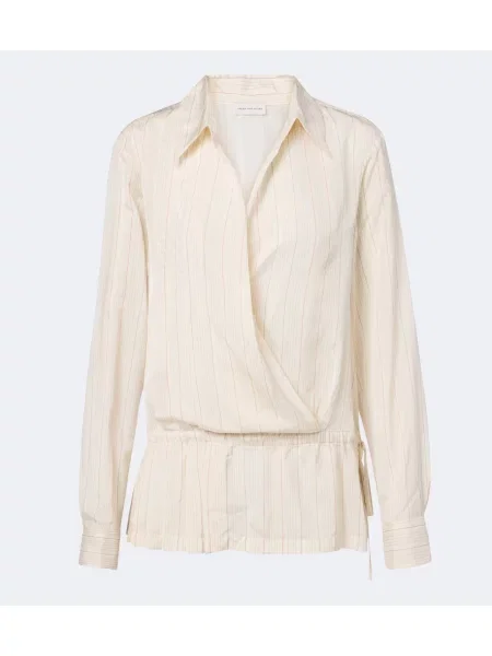 Top Dries Van Noten cu dungi plic alb