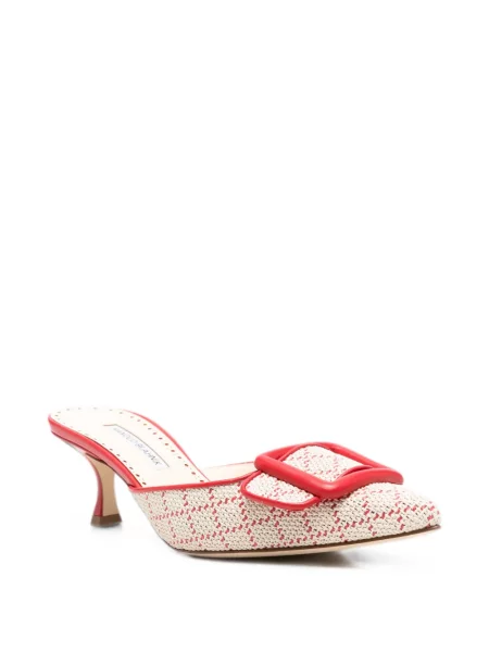 Papuci tip mules Manolo Blahnik cu cataramă