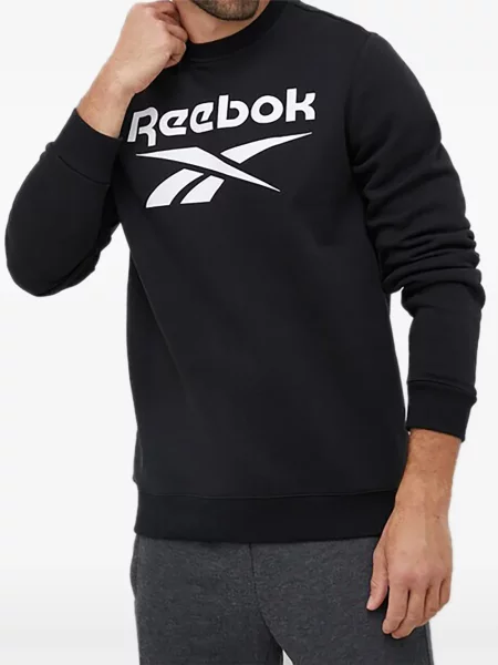 Hanorac Reebok cu decolteu rotund cu autograf negru