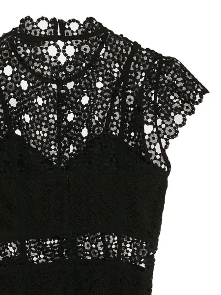 Rochie Sandro din dantelă de costum negru