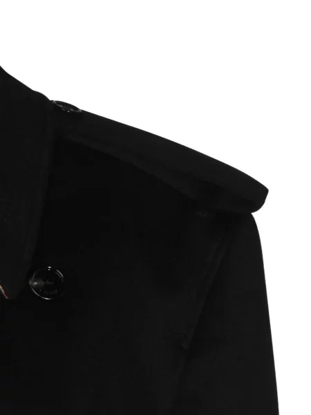 Двуредно препасан палто Burberry черно