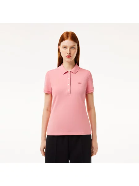 Lacoste поло Slim Fit рожеве