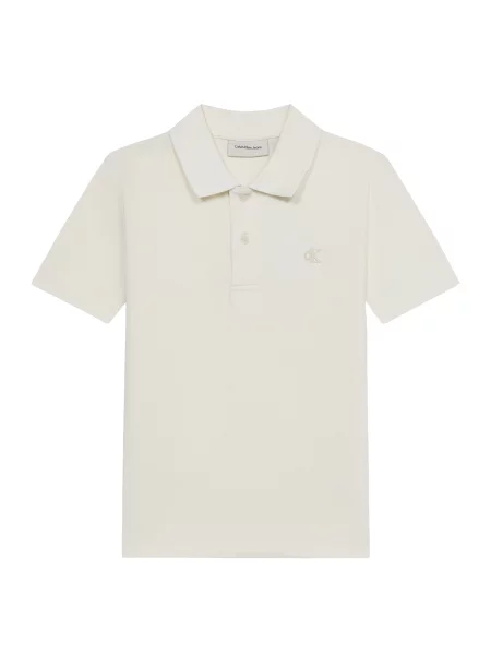 Calvin Klein Jeans Tricou Logo Embroidery natural alb