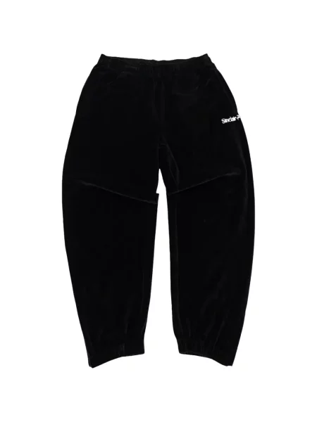 Pantaloni Sinclair din velur cu imagine negru