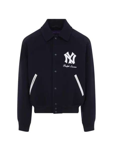 Вълнено яке тип бомбър Ralph Lauren Purple Label с автограф синьо