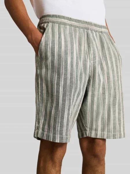 Szorty o kroju regular fit z mieszanki bawełny i lnu Tom Tailor Denim
