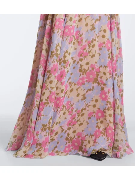 Fusta maxi Valentino de mătase cu model floral