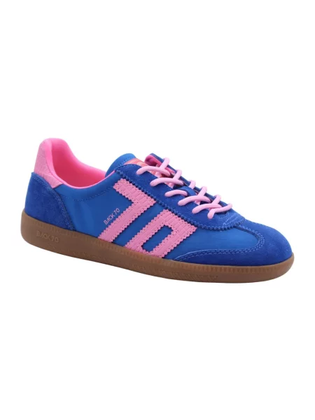 Satynowe sneakersy Back70 niebieskie