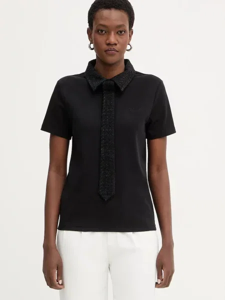 Karl Lagerfeld tricou polo negru