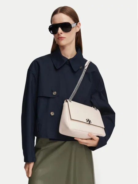 Geantă Tory Burch Charlie Quilted Shoulder Bag bej
