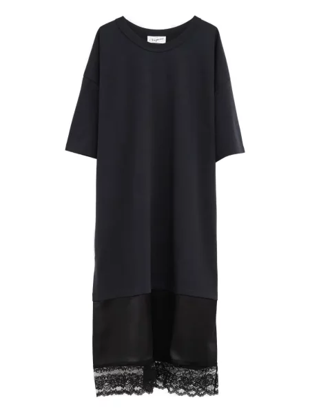 Rochie tip cămașă Vaquera cu imagine din dantelă negru
