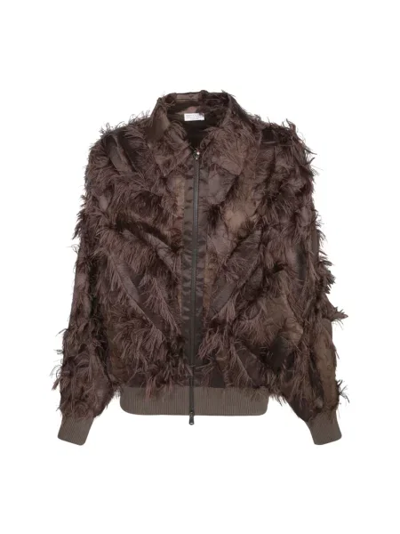 Kurtka Brunello Cucinelli w piórka brązowa