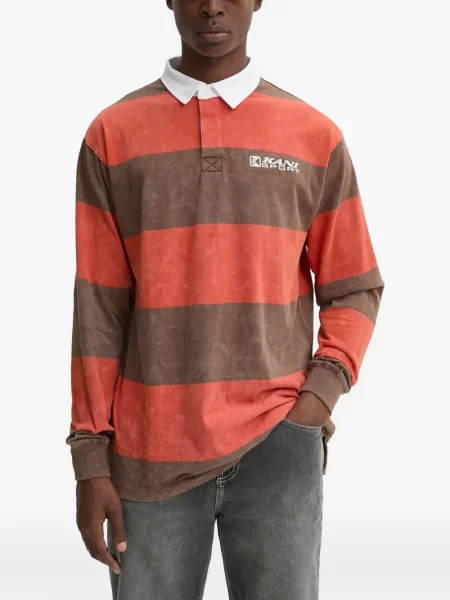 Lung tricou polo Karl Kani maro