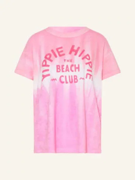 Yippie Hippie Koszulka Z Frotte pink biała